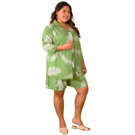 Green Leaf Shirt And Short Set