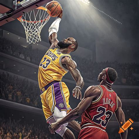 Lebron Dunking On Jordan