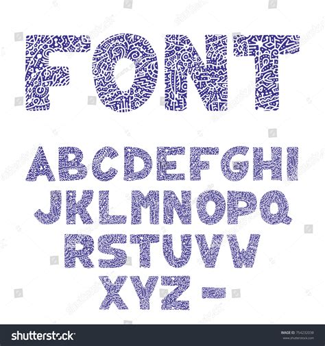 Vector Hand Drawn Alphabet Vintage Letters Stock Vector (Royalty Free ...