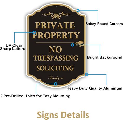 Buy Private Property Sign No Trespassing Sign, No Soliciting Signs ...