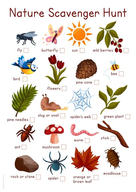 Free nature scavenger hunt printable – Artofit
