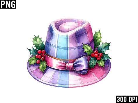 Holiday Fedora with Holly Berries Graphic by Art King @ · Creative Fabrica