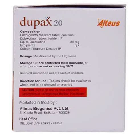 Buy Dupax 20mg Tablet online | Uses, Side Effects, Price and ...