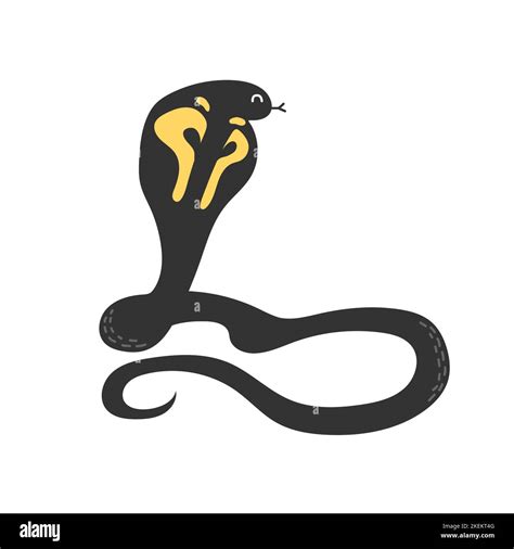 Cobra African snake, king cobra predator, jungle animal cartoon vector illustration on white ...