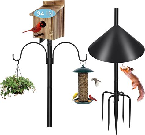 Amazon.com : Gtongoko Smart Bird Feeder Pole Squirrel Proof with Double ...