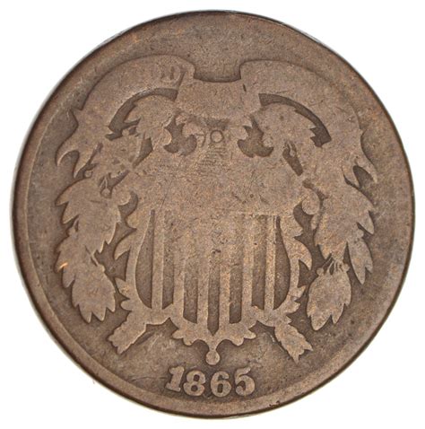 1865 US TWO 2 Cent Piece - First Coin with In God We Trust Motto ...