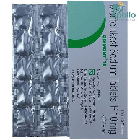 Odimont 10 Tablet 10's Price, Uses, Side Effects, Composition - Apollo ...