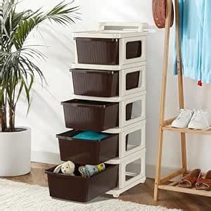 Kuber Industries 5 Layer Plastic Modular Storage Drawer Organizer with ...