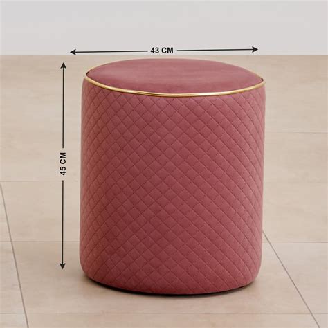 Buy Murphy Velvet Ottoman - Rose from Home Centre at just INR 1999.0