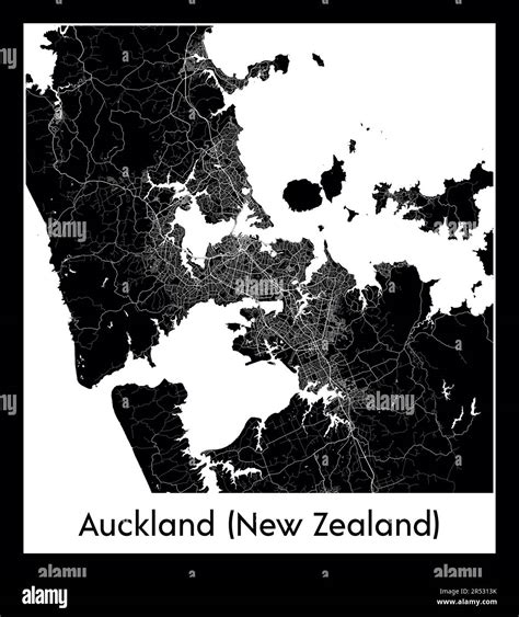 Minimal city map of Auckland (New Zealand) (New Zealand Oceania Stock Vector Image & Art - Alamy