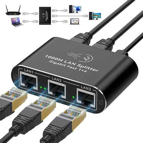 AILVLVNG Ethernet Splitter 1 to 4 1000Mbps Internet Splitter India | Ubuy