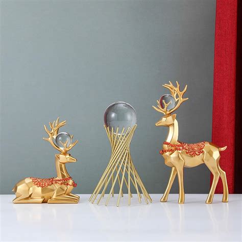 Buy EUROXO Modern Deer Statue, Animal Sculpture, Feng Shui Art, Craft ...