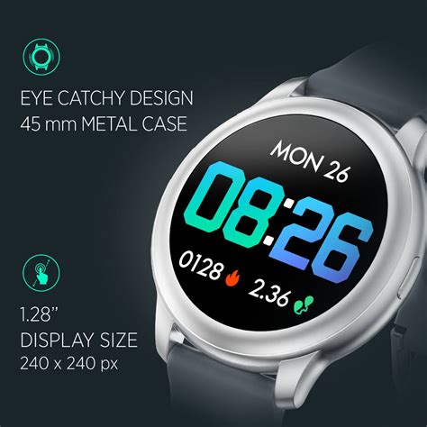 Timex Unisex Smart Fit 2.0 Dial Round Case Bluetooth Calling, Full Tou