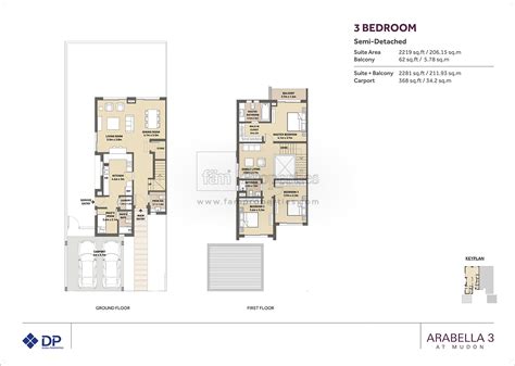 Floor Plans - Arabella Townhouses Dubai Land by Dubai Properties