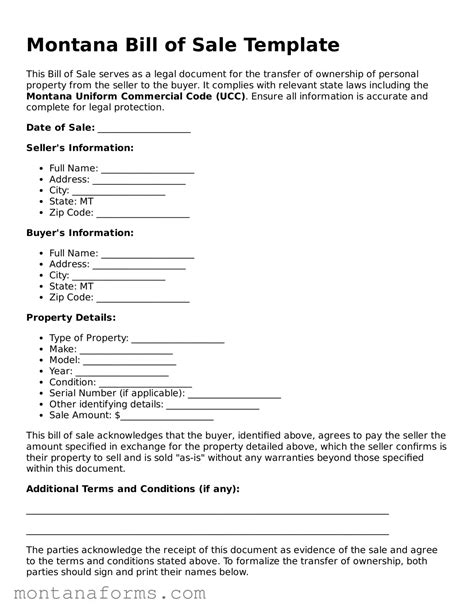Make a Valid Montana Bill of Sale With Our Printable Template