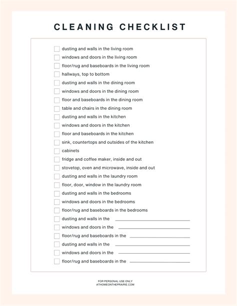 Free Printable Chore Chart For Adults And Cleaning Checklist Free ...