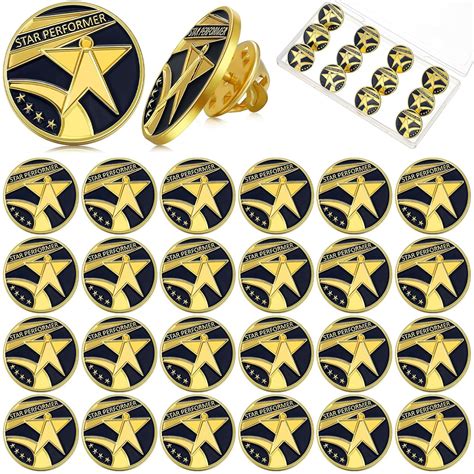 Buy Zeyune 24 Pcs Employee of The Month Lapel Pin Enamel Star ...