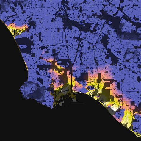 Los Angeles, California – Elevation And Population Density, 2010