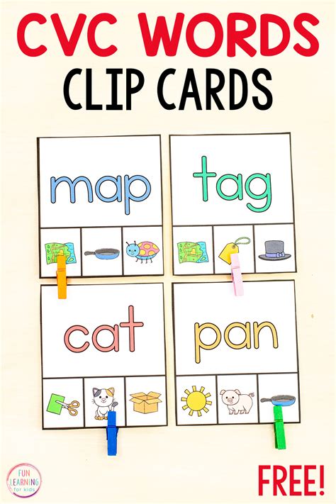 Flashcards Free Printable Cvc Words With Pictures - Printable Free ...