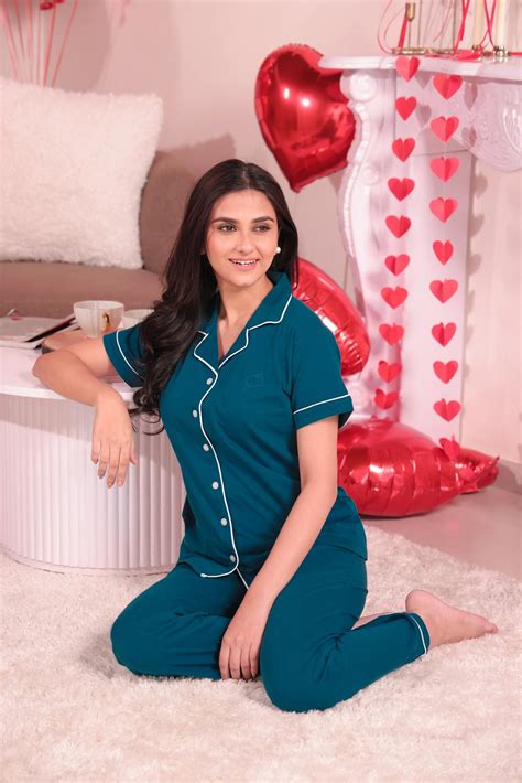 Teal Blue Solid Pyjama Set for Women | Comfortable Nightwear by NapStory