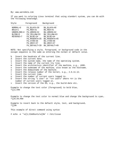 Image result for Linux Terminals Text Coloring