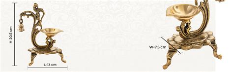 Buy DecorTwist Brass Oil Peacock Diya with Bell with Gift Box for ...