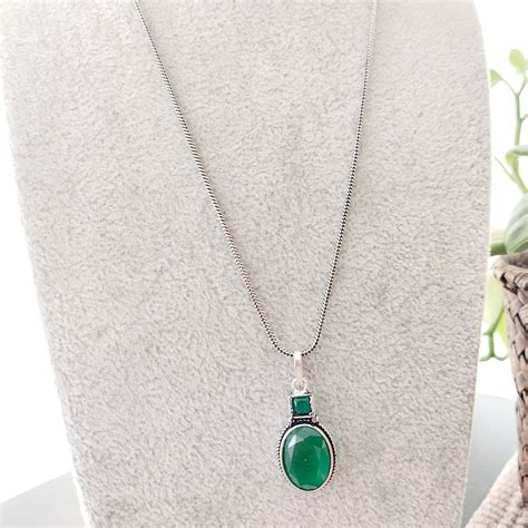 Mystical Moss: Silver Tone Pendant And Earring Set – AashirsLifestyle