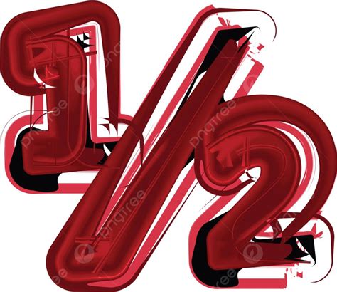 Dibujo De Ilustración Vectorial Abstracta Del Símbolo 1 2 PNG ...