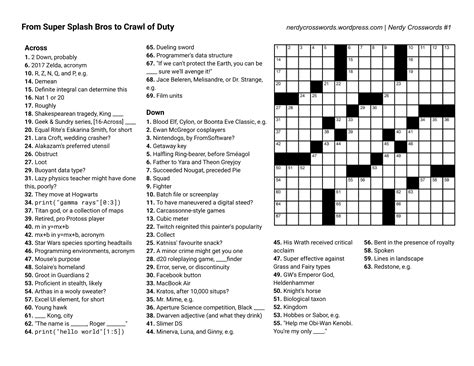 Easy Crossword Puzzles Printable Free