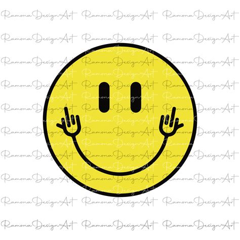 Smiley Face With Middle Fingers up Funny Cheeky Vector Cut - Etsy