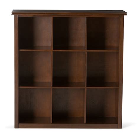 Simpli Home Artisan Russet Brown Wood 9-Shelf Modular Bookcase (43.2-in ...