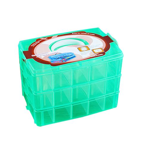 SYGA 3-Tray Transparent Plastic Storage Box with Collapsible and ...