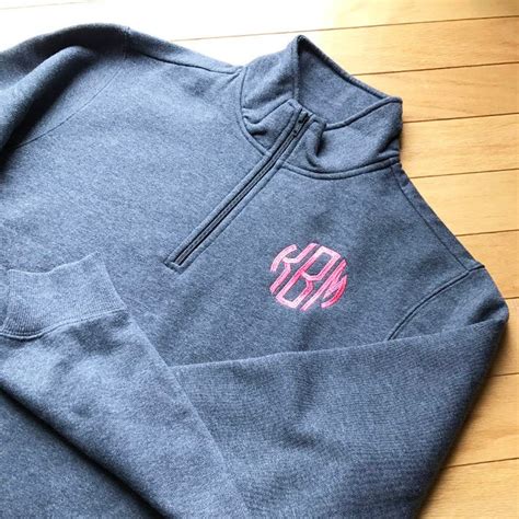 Monogrammed 1/4 Zip Sweatshirt Personalized Quarter Zip - Etsy