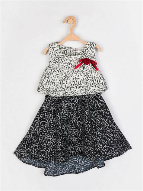 Girls Navy Blue Printed Dress 12266 | Peppermint