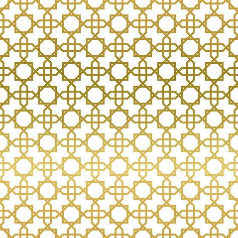 seamless islamic geometric pattern in gold color in transparent ...