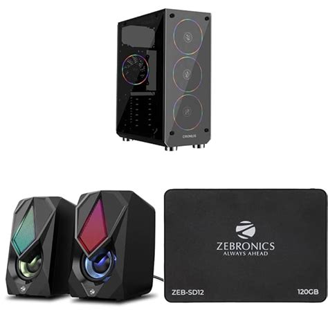 Amazon.in: Buy Zebronics Zeb-Cronus Computer case/Gaming Cabinet & Zeb ...