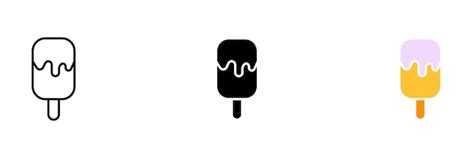 Een vector afbeelding van een ijs bar op een stokje bedekt met ...