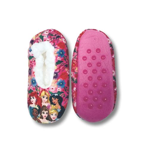 Disney Princess Girls Slippers Fuzzy Slipper Socks for Toddlers and ...