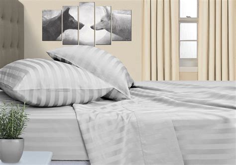 Luxury Light Grey Striped RV Sheet Set — comfortbeddings-usa
