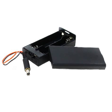 18650 X 2 Battery Holder With Cover And On Off Switch With Dc Jack