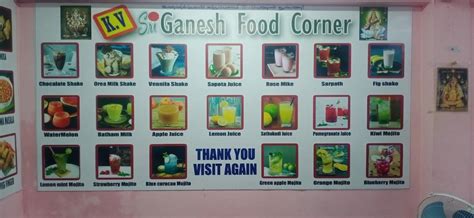 Menu at KV Sri Ganesh Food Corner, Chennai