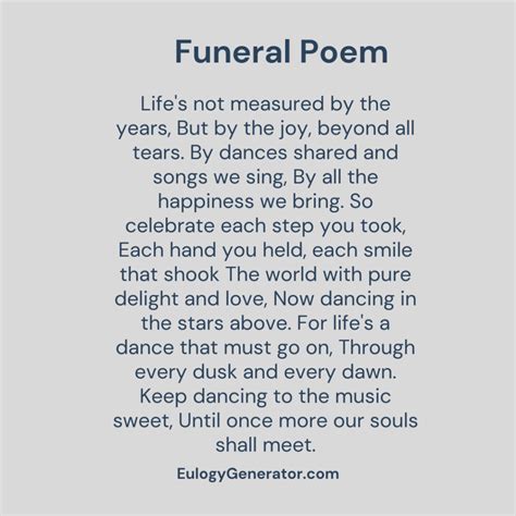 7 Uplifting Funeral Poems | Eulogy Generator