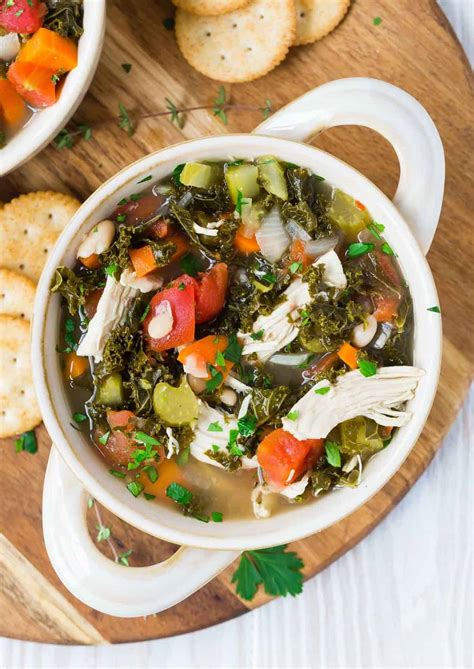 Slow Cooker Chicken Kale Soup - healthy & flavorful! Recipe - Rachel Cooks®