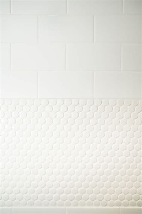 White Penny Tile Bathroom Floor