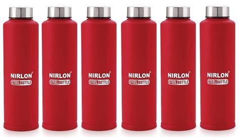 Nirlon Odor Free Stainless Steel Water Bottle with Mat Red Color ...