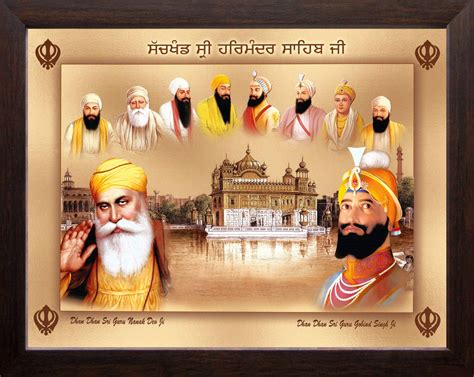 Art n Store Ten Sikh Gurus and Golden Temple HD Printed Religious ...