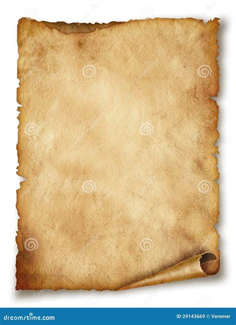 Old Paper Scroll Isolated on White Stock Image - Image of isolated ...
