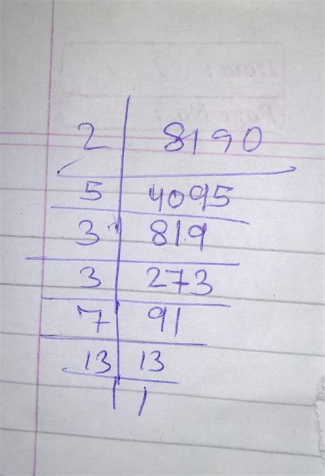 write the prime factorisation of 8190 - Brainly.in