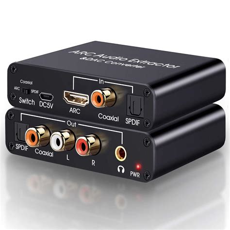 HDMI ARC Audio Extractor, Tendak 192KHz ARC Audio Extractor DAC ...