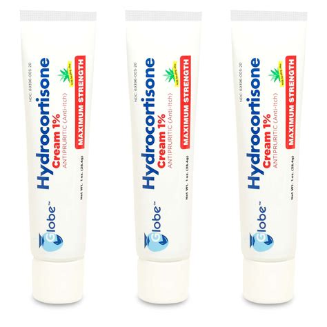 Globe Hydrocortisone Maximum Strength Cream 1% w/ Aloe, | Anti-Itch ...